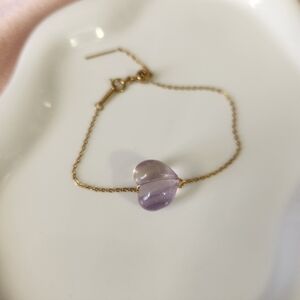Slider Adjustable Flourite Heart Bracelet